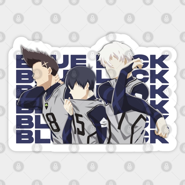 blue lock anime - Yoichi Isagi Baro and Nagi Sticker by Abdoss